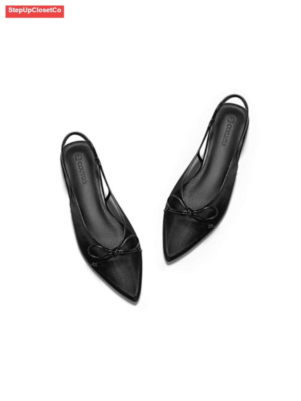 Women's Mesh Slingback Ballet Flats Bow Pointed Toe Low Heel Dress Shoes